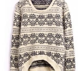 Beige On Sale Women Korean Fashion One Size Round Neck Knitting Short Sweater MF1213be