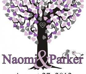 Custom Wedding Signature Tree 24x36 signatures- wedding guest book alternative