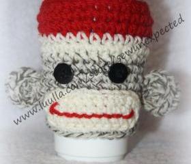 Sock Monkey coffee cup hugger
