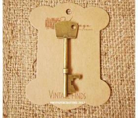 Flat Rec Key Brass Charm Metal
