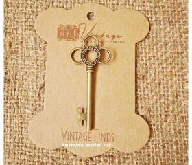 Flower Key Brass Charm Metal 