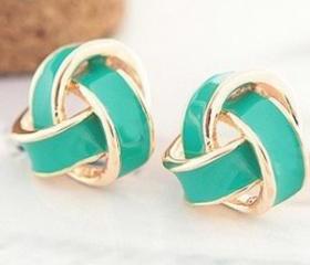 Retro Vintage Green Flower Earrings
