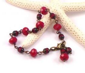 Va Va Voom. Red Beaded Bracelet
