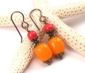 Orange and Red Earrings