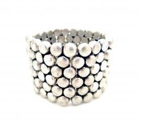 Retro Silver Dotted Cuff