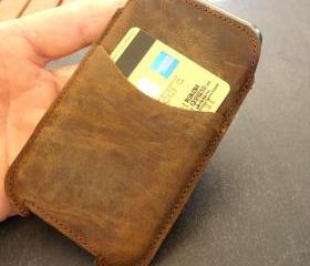 Genuine Leather Sleeve Case Wallet for iPhone 4/4S 