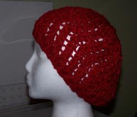 Red Slouchy Beanie/Hat (free shipping)