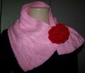 Hand knitted Pink Scarf/Neck warmer (FREE SHIPPING)
