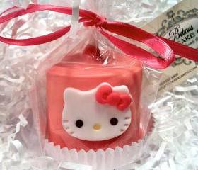 Gourmet Chocolate Dipped (JUMBO) Marshmallows Hello Kitty Inspired , Perfect Party Favors, Birthdays