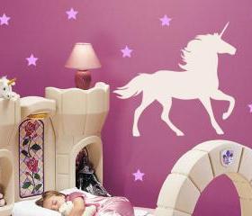 Unicorn and Stars Wall Decal