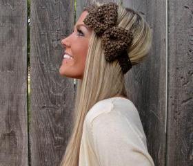 Barley Bow Headband with Natural Vegan Coconut Shell Buttons - Adjustable