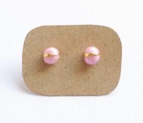 Pink Bug Stud Earrings - Gift under 10