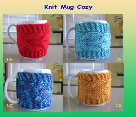 Knit Cup Cozy, Knit Mug Cozy - KMC 1A-1H (8 colors)