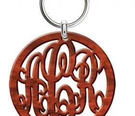 Monogram Acrylic Keychain Tortoise Shell