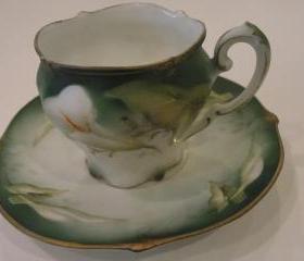 Adorable RS Prussia Germany Porcelain Demitasse Cup and Saucer