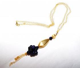 Purple Tigers Eye Pendant Necklace handmade jewelry gift idea
