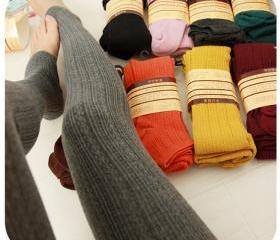 Super Warm Comfortable Lady Cotton Tights Color Black #LKLEG01