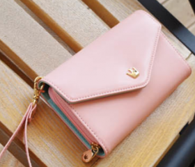 Smart Crown Style Pouch Wallet for multi Purpose in Pink