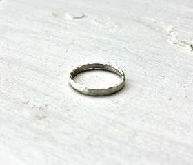 Sterling silver ring, rustic hammered sterling silver band 