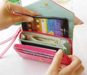 Mint Blue Smart Crown Style Pouch Wallet For Multi Purpose