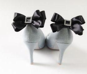 Satin bow shoe clips,Set of 2