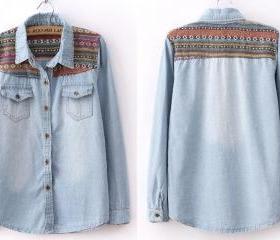 Vintage Blue Denim Shirt