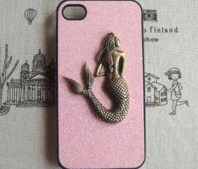 Steampunk Mermaid bling glitter hard case For Apple iPhone 4 case iPhone 4s case cover