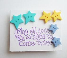 Make a Wish- Star Button Trio Ear Studs