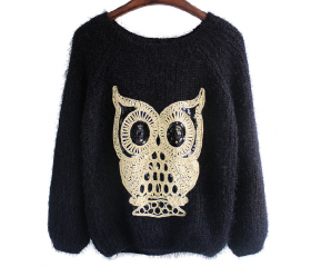 Black Lovely Ow lSuper Warm Sweater