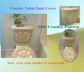 Crochet Pattern - Toilet Tank Cover (front and sides) - (3VC2013)