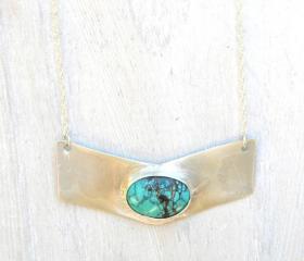Turquoise Necklace, Native American Jewelry, 925 Silver - sterling silver jewelry handmade, Navajo Necklace Aztec style