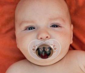 Puppy Love- Limited Edition- Custom Hand Painted Pacifier MAM 6+ month clear
