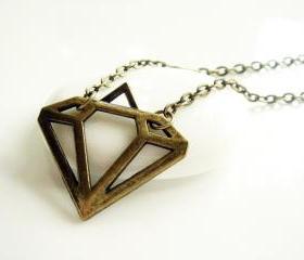 Antique Inspired Diamond Pendant Necklace