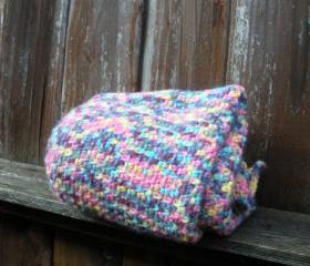 Girls Crochet Baby Afghan blanket, infant blanket in spring pastels, ready to ship.