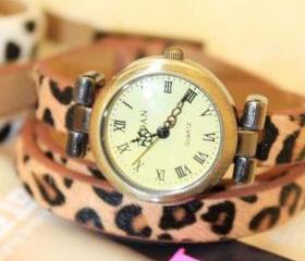 Grace Leopard band Strap cool Wrist Watch
