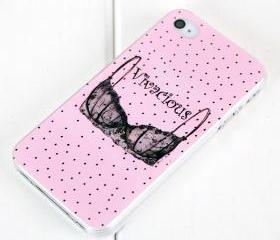 Pink Sexy Lady Lace Bra Hard Cover Case for Iphone 4/4s