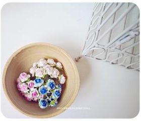 Mulberry mini Rose Buds paper flower mixed color / pack 