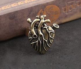 Punk Gecko Style Bare Heart Ring