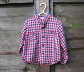 Boys red and purple checked shirt