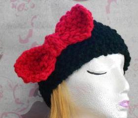 Head band with jumbo red bow