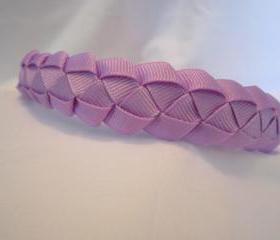 Lavender woven ribbon headband for girls