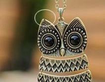 New Vintage Big Owl Pendant Necklace
