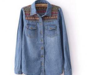 Vintage Dark Blue Denim Shirt