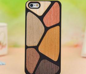 Six color puzzle colorful wooden case for iphone 5