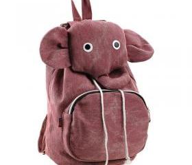 Lovely Elephant Canvas Backpack