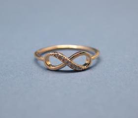 Infinity Ring in gold color-size 5