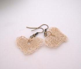Crochet heart earrings