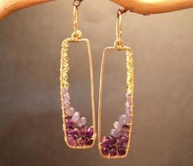 Bohemian 82 Peridot, Tanzanite, and Amethyst Earrings