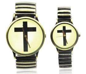 Vintage Style Cross Logo Couple Watches