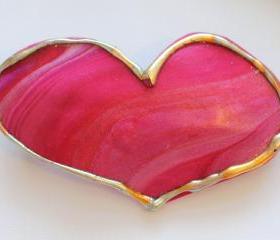 Heart Barrette, Hairclip, Valentines Day, Pink Barrette
